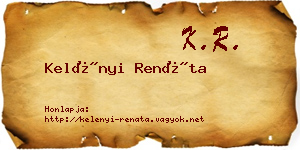 Kelényi Renáta névjegykártya